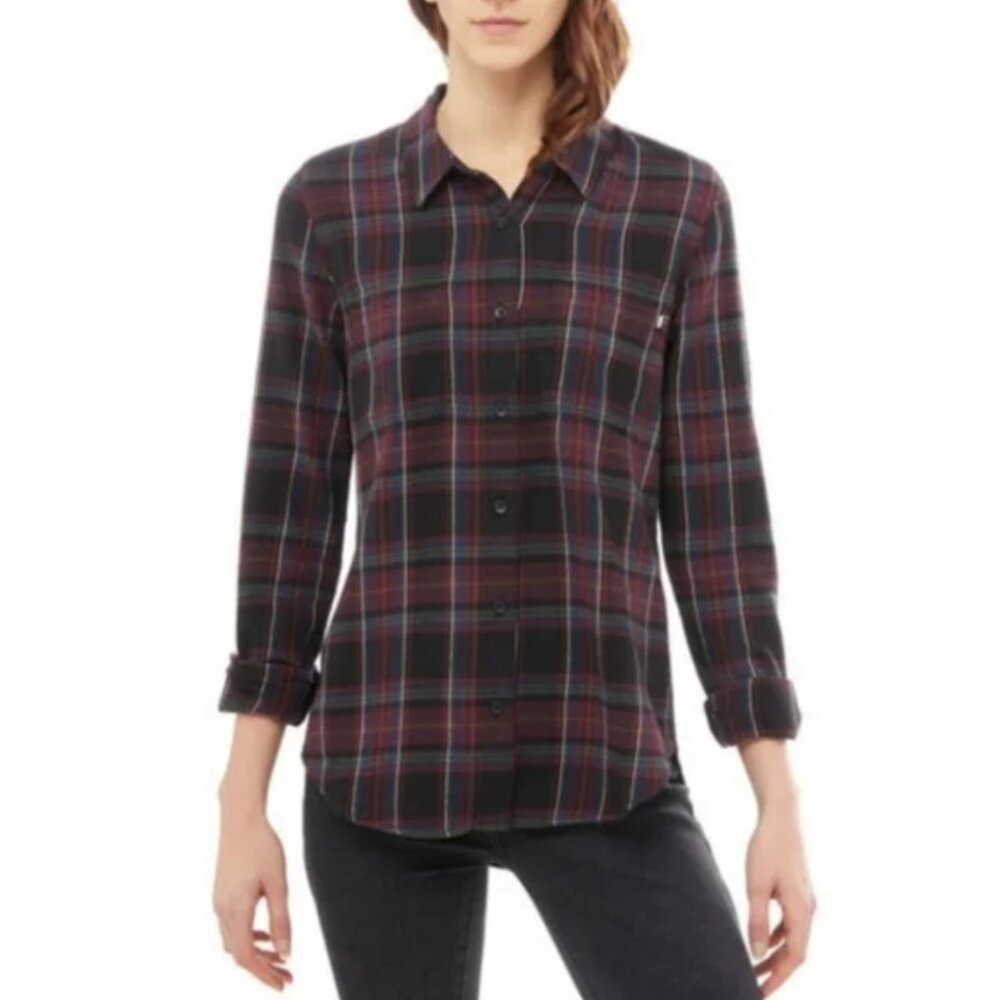 *Vans Purple & Black Plaid Flannel